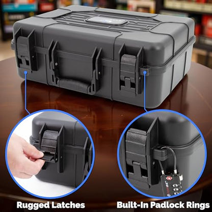 CASEMATIX Hard Shell Miniature Carrying Case - 80 Slot Figurine Miniature Storage Case with Customizable Foam Layer for Large Miniatures Compatible with Warhammer 40k, DnD & More!