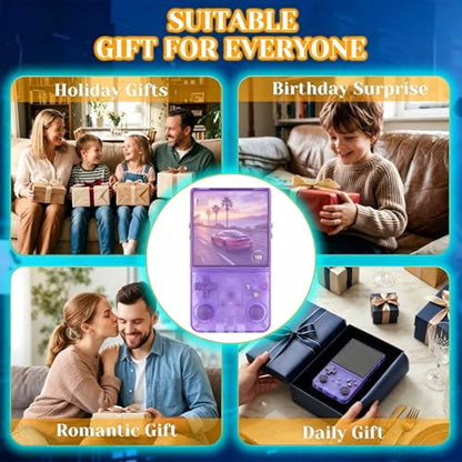 S600 Retro Handheld Game Console, 4.0 Inch IPS Display, 64GB Memory, Over 22,000 Classic Games, 4000mAh Battery - style: Purple 64G