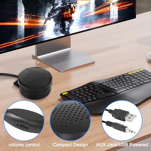 MEIRIYFA Computer Speakers for Desktop/PC, USB Powered Portable Small PC Speaker with Volume Control for Laptop, Tablets, Monitor
