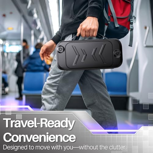 TNP Protective Case for Nintendo Switch 2 with Grip and Front Cover, Black | Hard Shell Cover with Carry Strap and Built-In Stand for Handheld Gaming and Travel