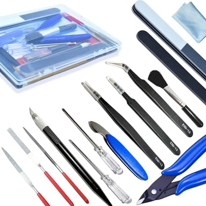 Gundam Model Tool Kit, 28pcs Adult Hobby Tools Set, Modeler Basic Tools Craft Set for Cars,RV, Airplanes, Buildings, Gundam, Robots Models Repair and Fix