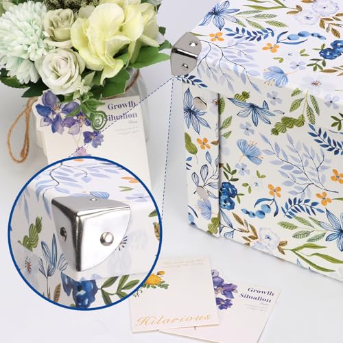 2 Pack Greeting Card Storage Box Collapsible Card Organizer with 16 Dividers and Sticker Greeting Card Keeper for Holiday Birthday Photos Recipes Envelopes Large Cards Crafts Scrapbooking