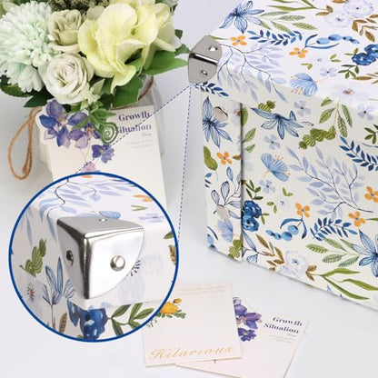 2 Pack Greeting Card Storage Box Collapsible Card Organizer with 16 Dividers and Sticker Greeting Card Keeper for Holiday Birthday Photos Recipes Envelopes Large Cards Crafts Scrapbooking