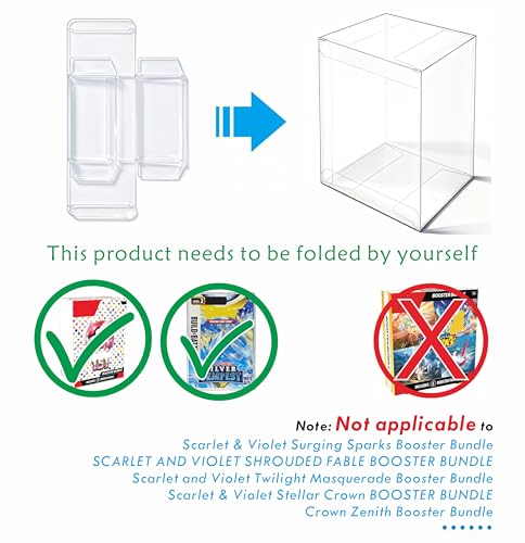 10PCS Plastic Protector Case For Booster Bundle/Build & Battle Foldable Clear Display Box Plastic Display Case Compatible with Booster Bundle Collectors Cards Protector - size: 10PCS