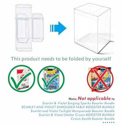 10PCS Plastic Protector Case For Booster Bundle/Build & Battle Foldable Clear Display Box Plastic Display Case Compatible with Booster Bundle Collectors Cards Protector - size: 10PCS