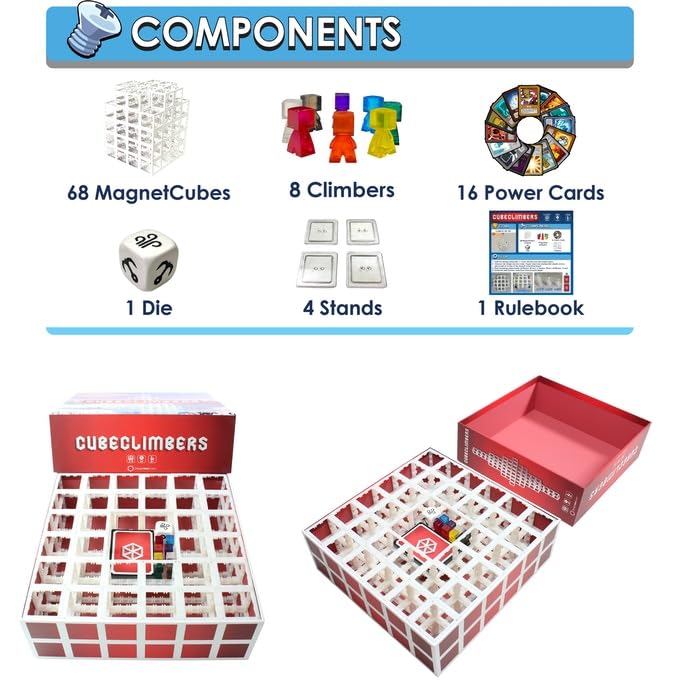 DesignNest CubeClimbers - Magnetic 3D Strategy Board Game Modular Cube Stacking Family& Party Game Adults & Kids Build, Stack, Push & Climb to Win