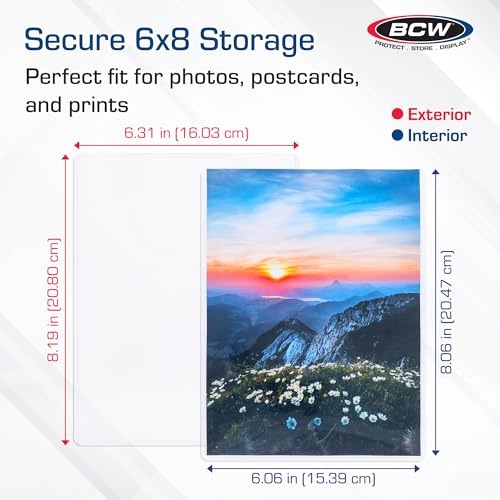 BCW 6X8 Toploaders for Photos | 25-Pack | 6x8 Toploaders,Clear Rigid PVC Protectors | Perfect for Photos, Trading Cards and, Baseball Card Protectors