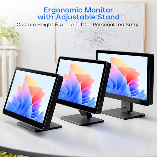 ROADOM 10.1" Touchscreen Monitor, 1024x600 IPS Raspberry Pi Screen, HDMI | 5-Point Touch, Dual Speakers, Plug & Play, Pi 5/4/3/Zero, Home Assistant, Gaming, PC Sub-Monitor, 3 Display Modes, with Case - size: 10.1 Inch
