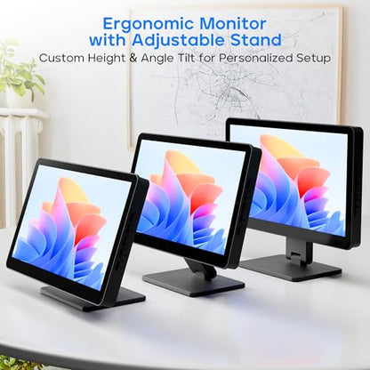 ROADOM 10.1" Touchscreen Monitor, 1024x600 IPS Raspberry Pi Screen, HDMI | 5-Point Touch, Dual Speakers, Plug & Play, Pi 5/4/3/Zero, Home Assistant, Gaming, PC Sub-Monitor, 3 Display Modes, with Case - size: 10.1 Inch
