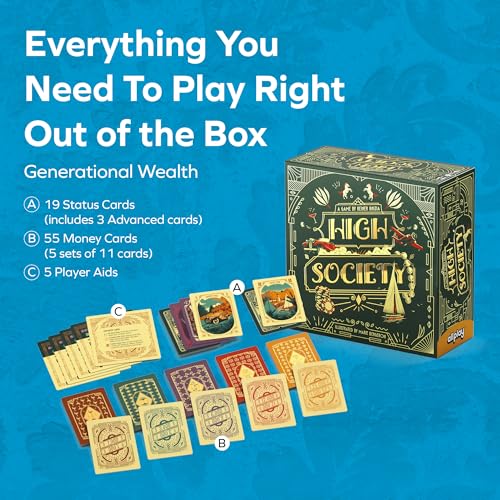 Allplay High Society Board Game, Knizia Auction Card Game, 3-5 Players | Build Shuttles & Schedule Space Cruises to Become the Next CEO | Tableau Building | Ages 14+ | 120 Minutes