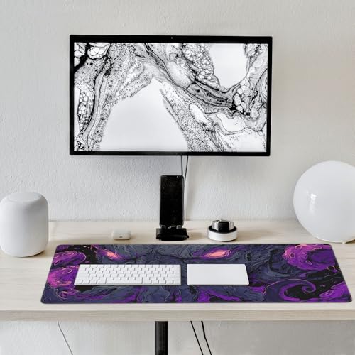 Large Gaming Mouse Pad with Purple Octopus Abstract Art Design, 35.4" x 15.7", for Gaming, Office and Travel - color: octopus
