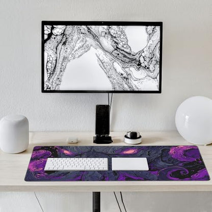 Large Gaming Mouse Pad with Purple Octopus Abstract Art Design, 35.4" x 15.7", for Gaming, Office and Travel - color: octopus