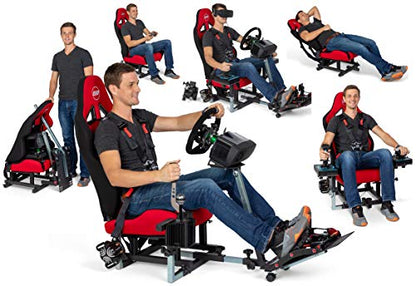 Advanced Racing Simulator Seat Driving Simulator Gaming Chair with Gear Shift Mount - color: Red