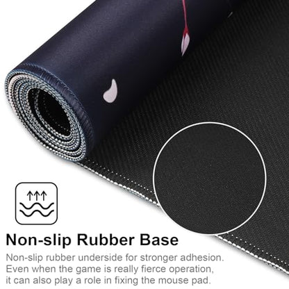 XXL Gaming Mouse Pad 35.4x15.7 Professional Large Mouse Pad & Computer Game Mouse Mat-90x40 Blackhua - color: 90x40 Blackhua, size: 35.4x15.7x0.1IN