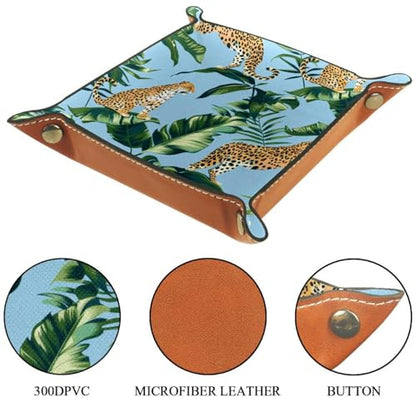 Tropical Leopards Dice Tray Dice Rolling Tray Folding Dice Holder for Dice Games, Like RPG, DND and Other Table Games - color: Multi 20