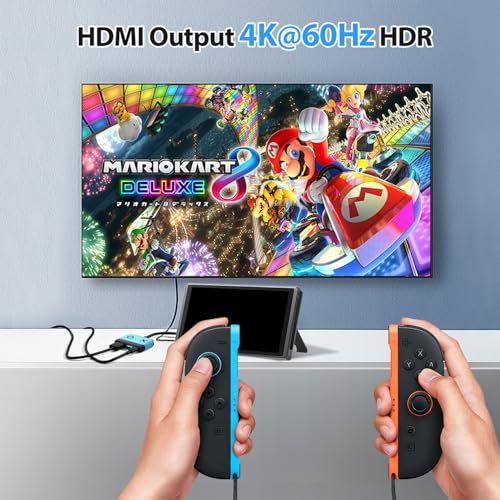Switch Dock for Nintendo Switch 2,Portable TV Docking Station Replacement with 4K/60HZ HDMI TV USB 3.0 Port and USB C Charging,Compatible with Nintendo Switch 1/2/OLED Steam Deck - color: Blue
