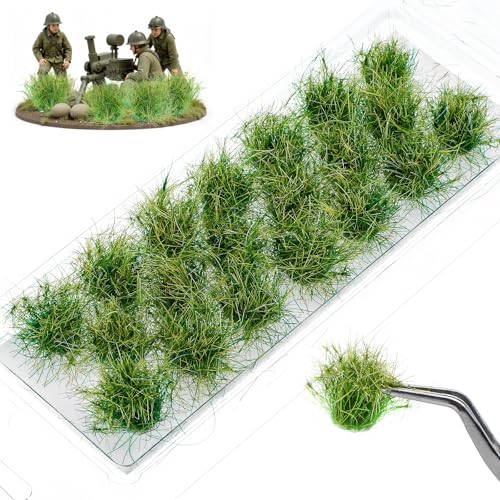 20 Pcs Static Grass, Miniature Diorama Supplies, DIY Diorama Grass, Model Train Scenery for Trains, Railways, Sand Table Scenes, War Terrain (Autumn Green)