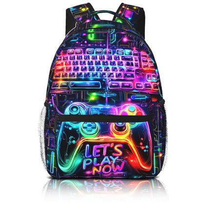 School Backpack for Boys- Video Game Backpacks Boys Backpack for Kids Children Teens Elementary Middle School - Students Bookbag Ages 6-18, Game Bookbag Travel Back Pack - color: Game