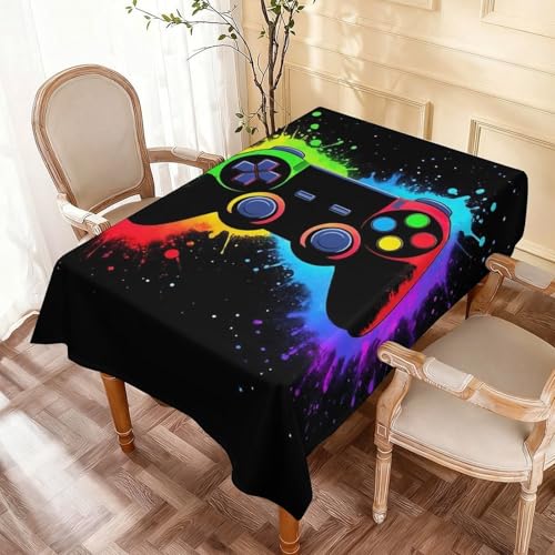 Fashion Kitchen Tabletop Rectangle Tablecloth Table Cover Waterproof for Dining Gaming Video Game Cool Games - color: Color71, size: 53.9x72in