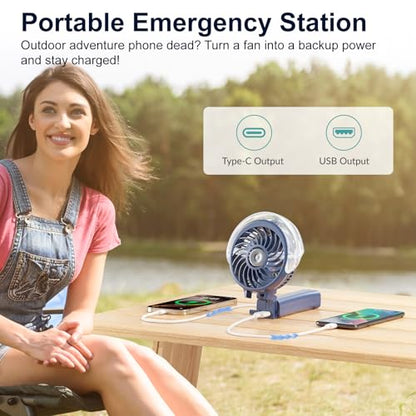 HandFan 4000mAh Upgraded Handheld Misting Fan, 50ml Water Tank, Rechargeable Personal Mister Fan Portable AC, Spray Water Mist Fans, Foldable Cooling Ice Fans for Beach Travel Disney(Royal Blue) - color: Royal Blue, style: 4000mAh