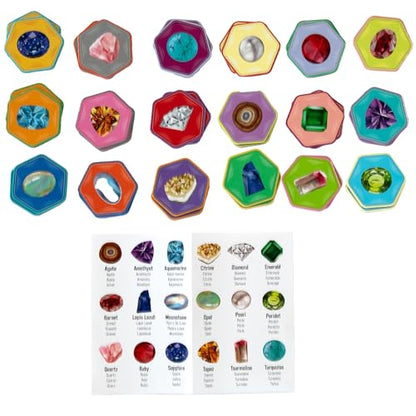 eeBoo: Memory & Matching Game- Little Gemstones - 18 Pairs to Memorize, Colorful Gems, Encourages Recognition, Concentration Skills, Kids Ages 5+ - style: Gemstones