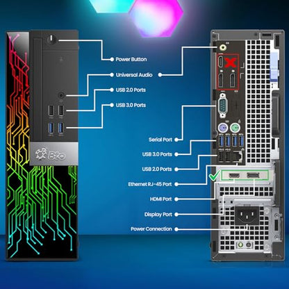 BTO RGB Gaming Desktop Computer PC - Intel i7-6th Gen - 16GB DDR4 RAM - 256GB SSD - 500GB HDD - 24" LED Monitor - GTX 1050Ti - RGB Keyboard & Mouse - RGB Headphone - WiFi - Windows 11 Pro (Renewed)