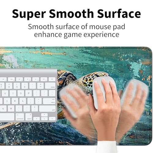 Sea Turtles for MTG & TCG Playmat Mouse Pad,BFDHGQZC 24" x 14" Game Mat for MTG/RPG/CCG Trading Card Game Playmats Table Mat Perfect for Card Games Video Games Computer Office - color: Sea Turtles