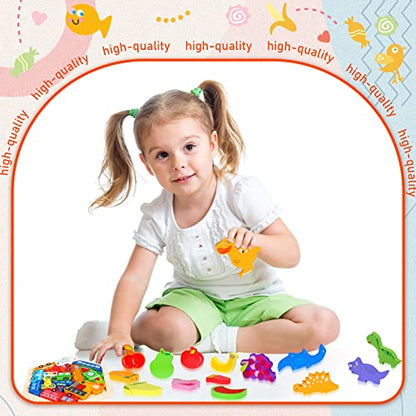 Jerify 5 Pack Wooden Tangram Puzzle for Kids, Brain Teaser Puzzles | Cute Pattern, Wooden Hexagon Puzzle Block Teaser, Pattern Block, Tangram Puzzle, Geometric Shapes Tangram, Boy Girl Toddler - style: Cute