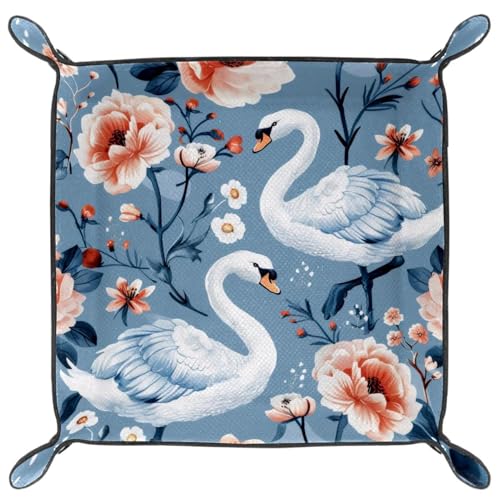 Swans Peony Dice Tray Dice Rolling Tray Folding Dice Holder for Dice Games, Like RPG, DND and Other Table Games - color: Multi 1