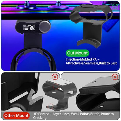 Under Desk Headphone Hanger Stand for SteelSeries Arctis Nova Pro Wireless-Arctis Pro Wireless NOVA Magnetic Mount Secretlab Magnus Version,Headphone Holder for Arctis Nova Pro Wireless - style: Base Station Mount + Headphone Hanger