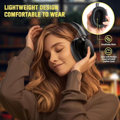 ATTACK SHARK G500 Wireless Over-Ear Noise Canceling Gaming Headphones-Black | Dual Mode-Bluetooth 5.3/3.5mm Audio Wired Cable,20H Playtime,Hifi Stereo Sound,Deep Bass,Built-in Mic for PC Mac Smartphone