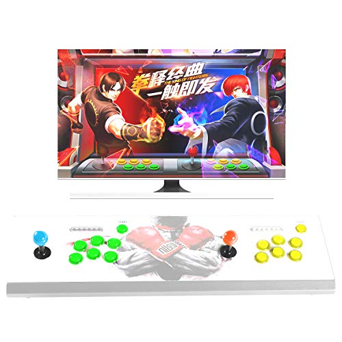 Hikig 2 Player DIY Parts Kit, LED Arcade Buttons 8 Ways Joystick and Zero Delay USB Encoder for Raspberry Pi & Windows Video Games Machine, Color: Yellow+Green