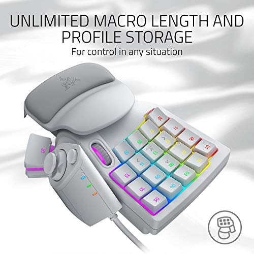 Razer Tartarus Pro Gaming Keypad: Analog-Optical Key Switches - Rapid Trigger - Adjustable Actuation - 32 Programmable Keys - Customizable Macros - Chroma RGB Lighting - Mercury White | Rapid Trigger, Adjustable Actuation, 32 Programmable Keys, Customizab