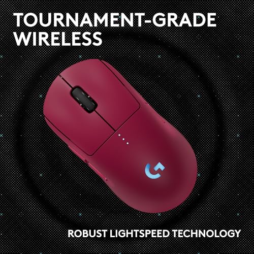 Logitech G PRO 2 Lightspeed Ambidextrous Wireless Gaming Mouse - Magenta | Symmetrical design, <4 customizable magnetic side buttons, USB-C charging, PowerPlay Wireless Charging Supported, For PC/Mac - color: Magenta