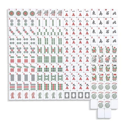 American Mahjong Tile Set, 166 White Tiles Mahjong Set, 4 Transparent All-in-One Racks/Pushers, Complete Game Set with Purple Printed Carrying Bag - color: Purple