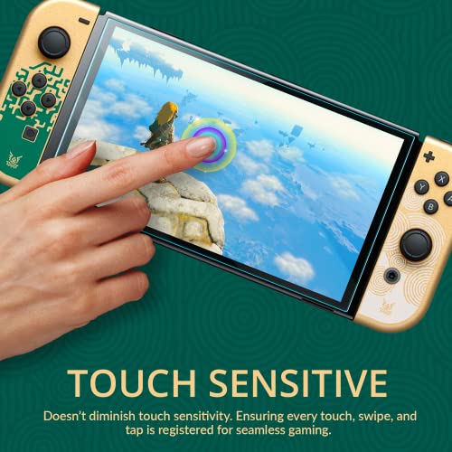Orzly Glass Screen Protector for Nintendo Switch OLED 2024 Console Accessories (Pack of 4) - Tempered Glass Life time Edition - size: 7"