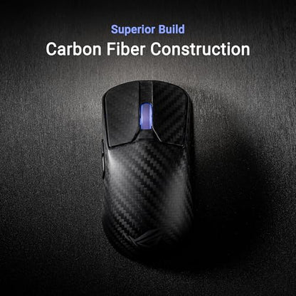 ASUS ROG Harpe Ace Extreme Wireless Esports Gaming Mouse – Carbon Fiber Build, 47g Lightweight, Tri-Mode Connectivity, 42K DPI, up to 70Hr Battery, Glass Skates, Pro-Approved, PC/Mac Support - Black - color: Black, style: Harpe Ace Extreme