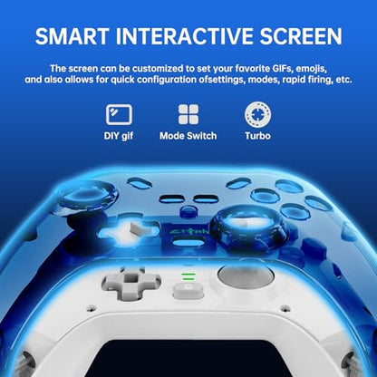hosowe Wireless Mobile Gaming Controller Compatible for PC/Switch/Android/iOS, Interactive Screen PC Controller with Programmable, Hall Effect Joysticks&Triggers, Vibration, Motion Control (White) - color: White