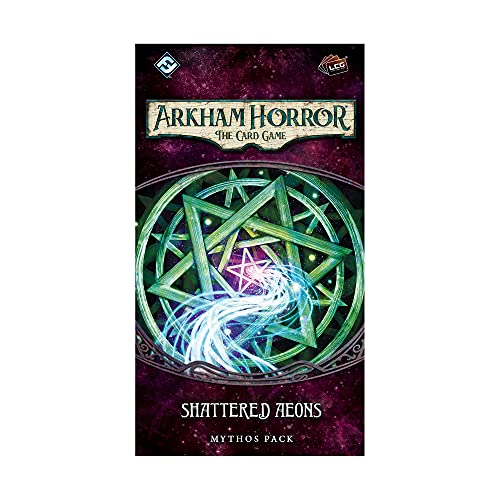 Arkham Horror The Card Game Shattered Aeons Mythos Pack - Uncover Cosmic Truths! Cooperative Living Card Game, Ages 14+, 1-4 Players, 1-2 Hour Playtime, Made by Fantasy Flight Games - size: Mythos Pack, style: Shattered Aeons