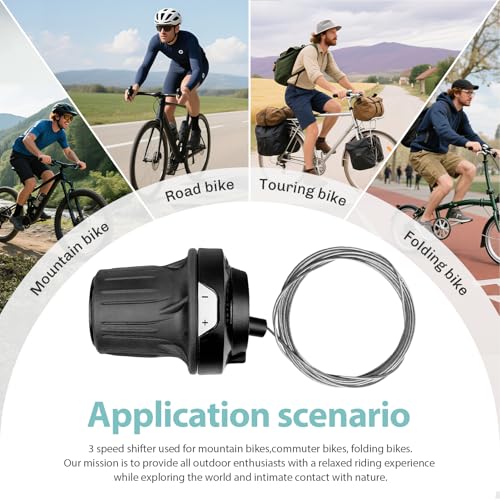 3 Speed Shifter SL-RV200-3L Bike Shifter Left Twist Shift Lever | Lightweight Design,Durable and Stable,3 Speed Shifter for Moutain Bike,Commuter Bike,Touring Bike - size: 3 speed/SL-RV200-LN-3S
