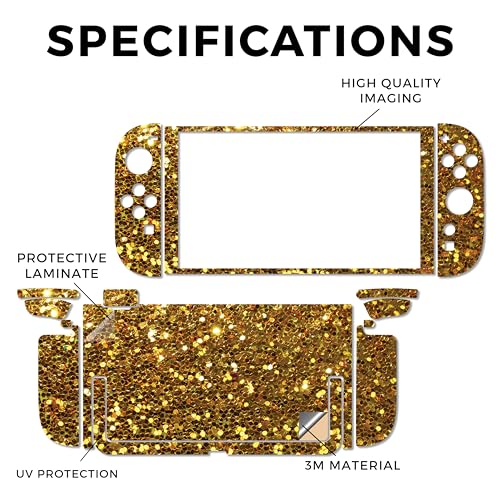 Gaming Skin Compatible with Nintendo Switch 2 Console Only - Gold Dazzle - Premium 3M Vinyl Protective Wrap Decal Cover - Easy to Apply | Crafted in The USA by MightySkins - color: Gold Dazzle, size: Switch 2 Console Skin Only, style: Matte Finish