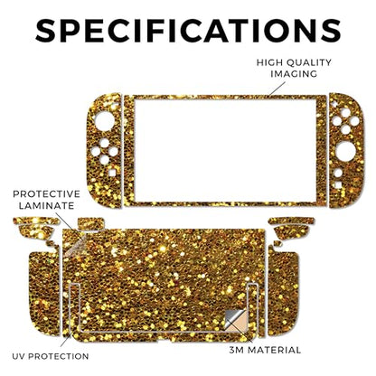 Gaming Skin Compatible with Nintendo Switch 2 Console Only - Gold Dazzle - Premium 3M Vinyl Protective Wrap Decal Cover - Easy to Apply | Crafted in The USA by MightySkins - color: Gold Dazzle, size: Switch 2 Console Skin Only, style: Matte Finish