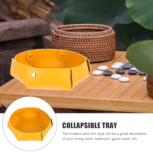 BESPORTBLE Foldable PU Dice Tray Large Capacity Portable Dice Storage Plate Lightweight Tabletop Organizer for RPG Games and Home Use