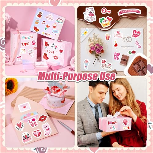 24 Sheets Valentine Stickers for Kids - 8 Diverse Valentines Love Stickers Designs - Valentine's Day Party Favors Crafts Gifts & Decorations Activities Supplies - style: Valentine's Day Party