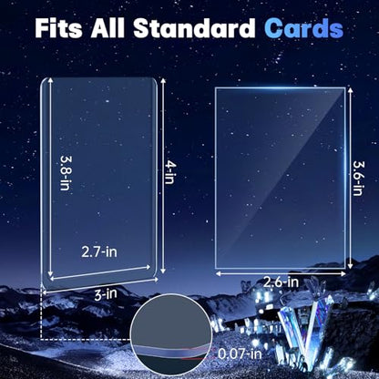 200 Card Sleeves Hard Plastic, Sports Card Holder, Baseball Cards Protectors for Trading TCG MTG PKM Game Cards (100 Hard Sleeve + 100 Soft Sleeve)