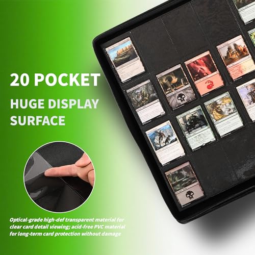 2000 Pockets Trading Card Binder, 20-Pocket Card Ablum Compatible with MTG,Sports Cards & Other Standard Size Trading Card (WHITE) - color: 20 Pocket White