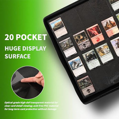 2000 Pockets Trading Card Binder, 20-Pocket Card Ablum Compatible with MTG,Sports Cards & Other Standard Size Trading Card (WHITE) - color: 20 Pocket White