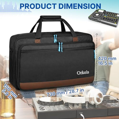 ORKELS DJ Controller Case for DDJ-GRV6, DDJ-REV5, DDJ-REV7, DDJ-FLX6-GT, DDJ-800, XDJ-RR, DDJ-1000SRT, RX, S8, DDJ SX, SX2, SX3, Inpulse 500 DJ Controller - size: DDJ-SX/SX2/SX3/FLX6/FLX10/REV5/REV7