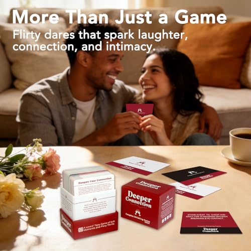 Couples Card Games for Adults – 120 Flirty & Romantic Dares with 3 Levels, Fun Date Night Game for 2 Players, Intimate Couples Games with Optional Drinking, Wedding Gift for Couple