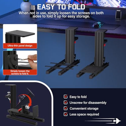 Likeem 2 Set Desk Mount for Flight Sim Game Joystic, Aluminum Flight Stick Desk Mount,for Logitech X52, X52 Pro, Thrustmaster T-Flight HOTAS, T.16000M, TCA